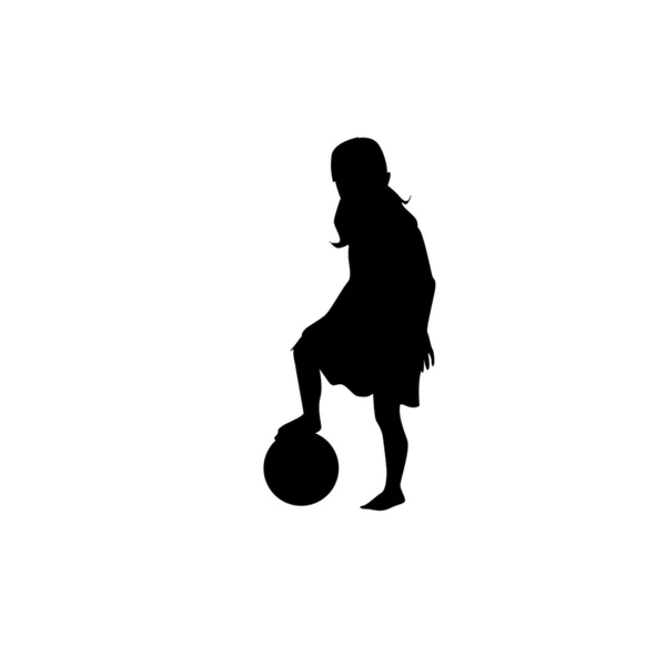 ボールを持つ子。ベクトル イラスト — ストックベクタ