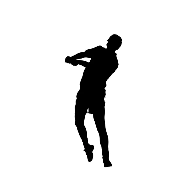 Мужчина играет в волейбол. Векторная иллюстрация — стоковый вектор
