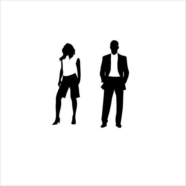 L'homme en costume et la femme. Vecteur — Image vectorielle