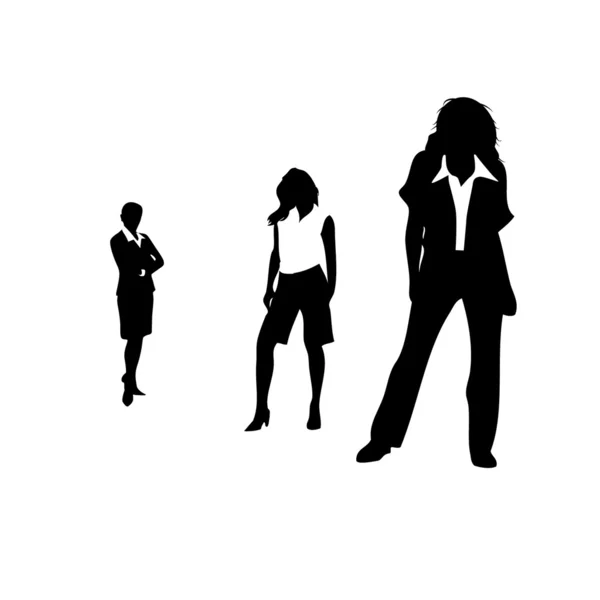 Tři stojící ženy. vektorový illustratio — Stockový vektor