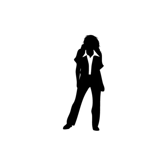 Una mujer de pie. Ilustración vectorial — Vector de stock
