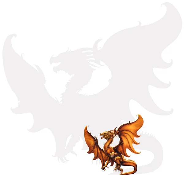 Medieval dragon. Vector illustration — Stock Vector