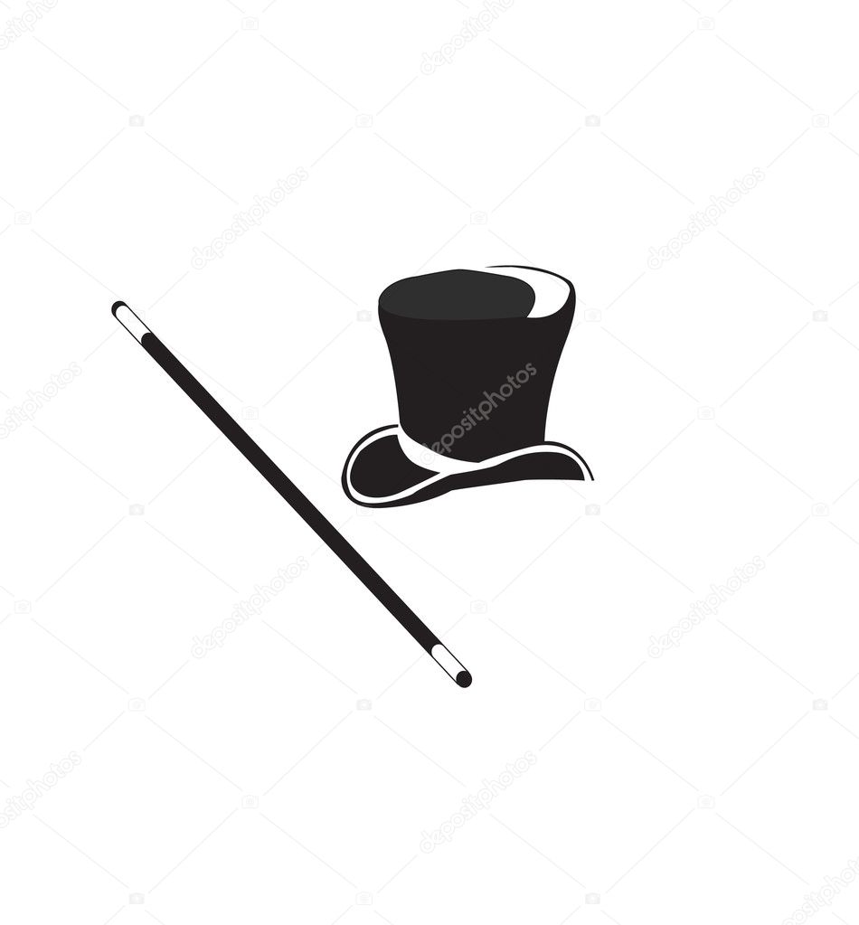 Black hat. Vector illustration