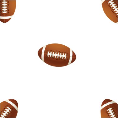 Five Rugby footballs of balls.Vector ill clipart