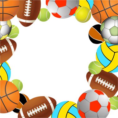 Football, volleyball, tennis and Rugby f clipart