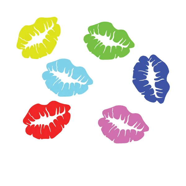 Lábios femininos de cor.Ilustração vetorial — Vetor de Stock