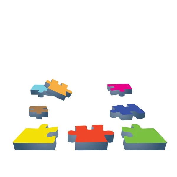 Kleur puzzles.vector illustratie — Stockvector