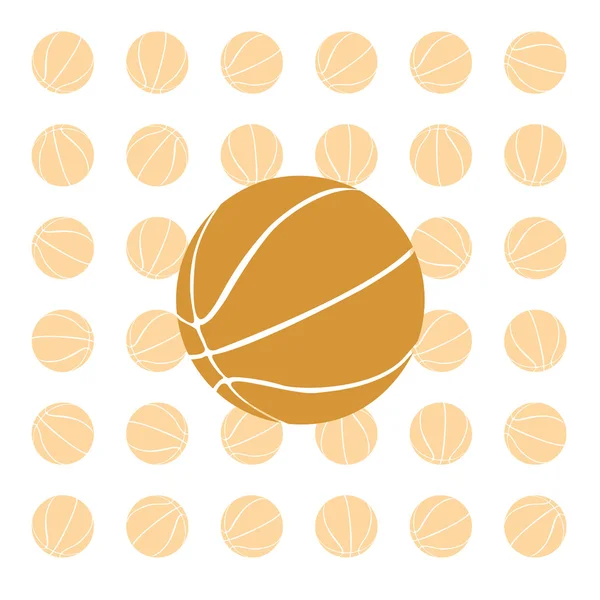 Bola de basquetebol laranja. Vector ilustrat — Vetor de Stock