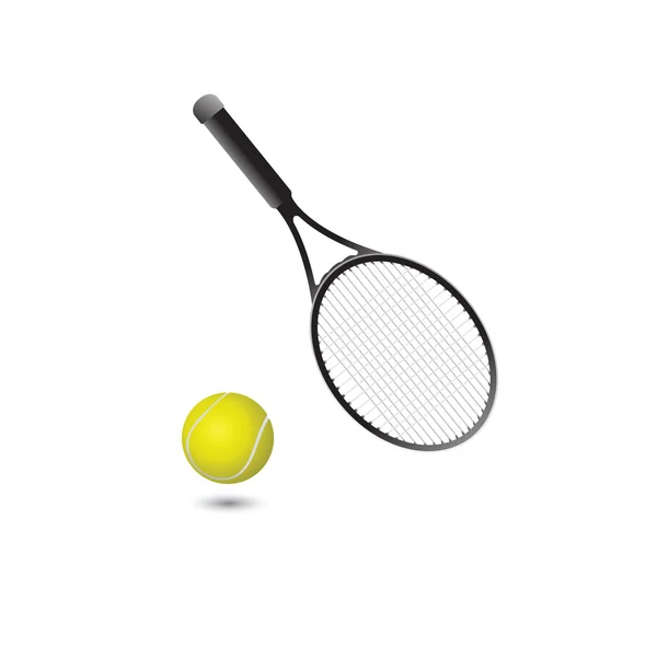 Tenis topu ve tenis raketi. Il vektör — Stok Vektör