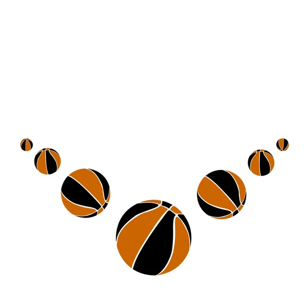 Sete bolas de basquetebol. Vector ilustrat —  Vetores de Stock