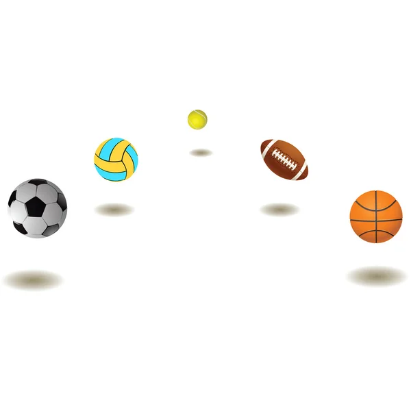 Fünf verschiedene Balls.Vektor-Abbildung — Stockvektor