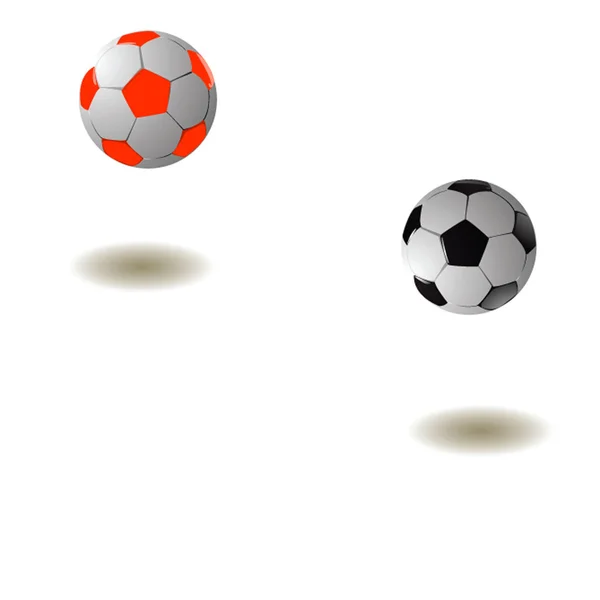 Twee footballs.vector illustratie — Stockvector