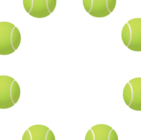 Восемь зеленых теннисных мячей. — стоковый вектор