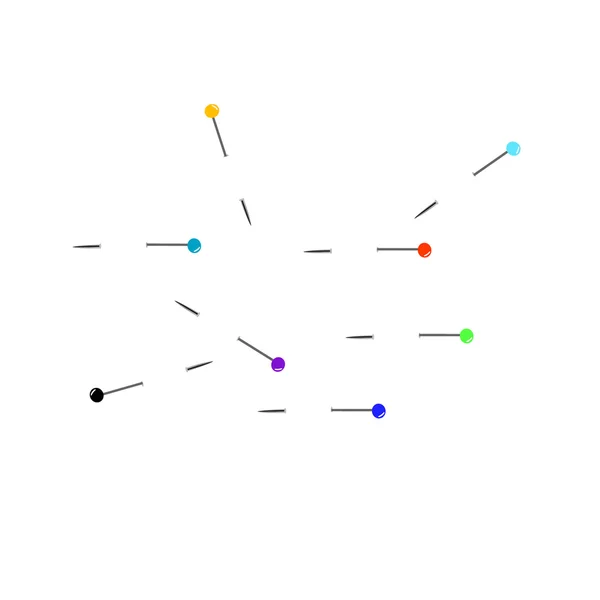 Eight colour needles.Vector illustration — Stock Vector