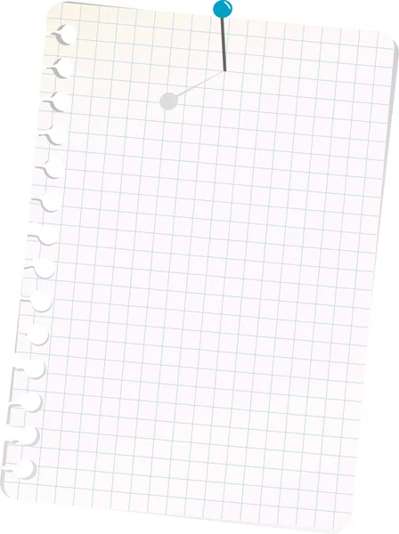 Φύλλο χαρτιού από ένα attac γραφής-βιβλίο — Διανυσματικό Αρχείο