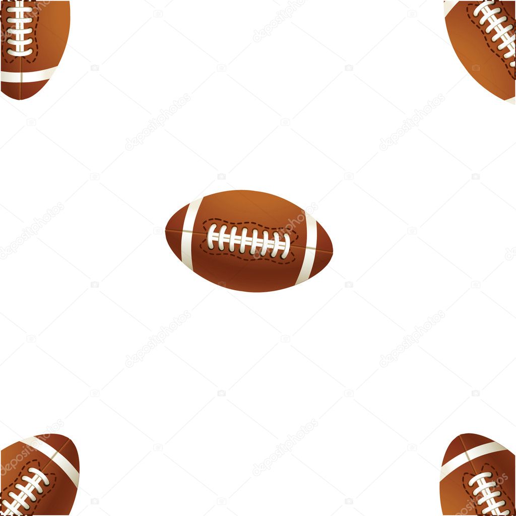 Five Rugby footballs of balls.Vector ill