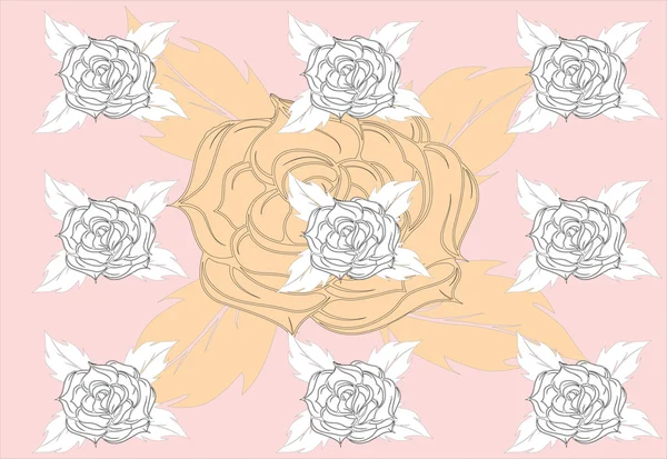 Фон из роз. Векторные иллюстрации — стоковый вектор