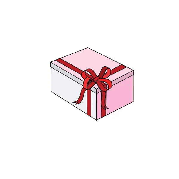 Εορταστικό κουτί με ένα κόκκινο bow.vector il — Διανυσματικό Αρχείο
