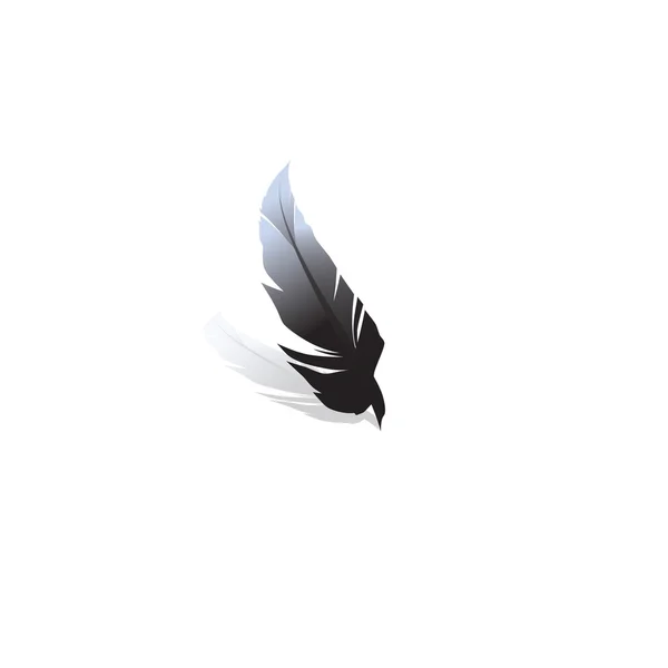 Feather.vector czarny ilustracja — Wektor stockowy