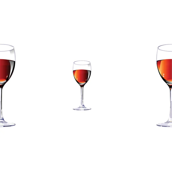 Três copos com vinho tinto. illus vetorial — Vetor de Stock