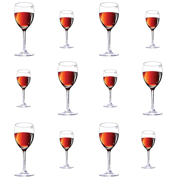 Douze verres avec vin rouge.Vector illu — Image vectorielle