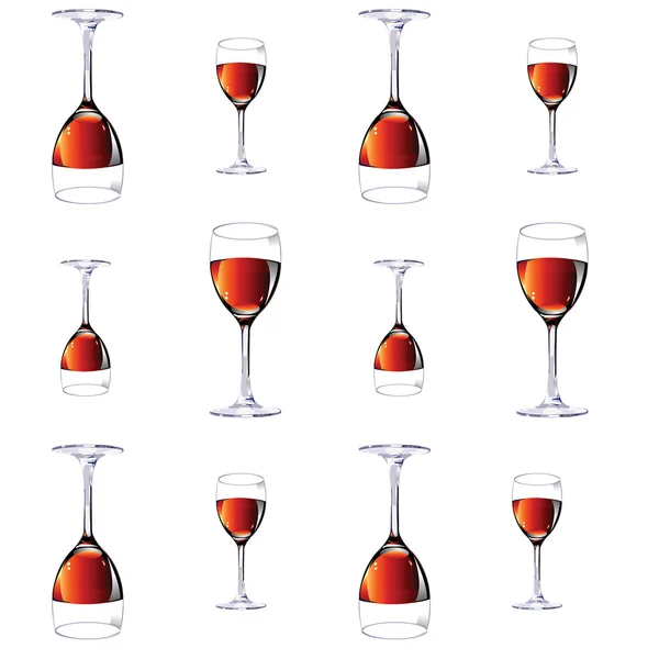 Tizenkét pohár vörösborral. Vektor illu — Stock Vector