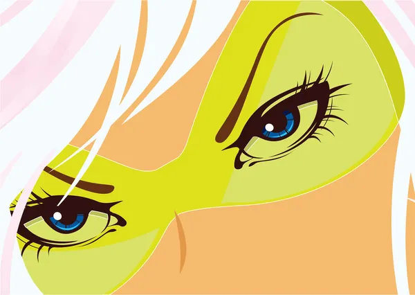 Modré oči ženy. vektor — Stockový vektor