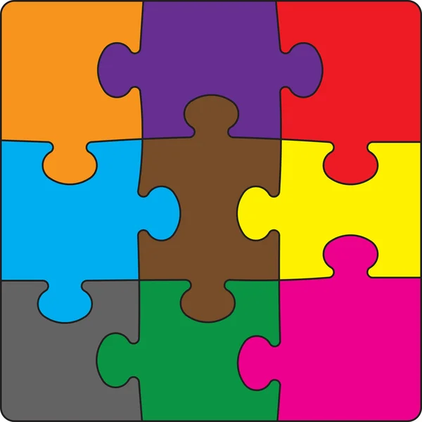 Renk puzzles.vector illüstrasyon — Stok Vektör