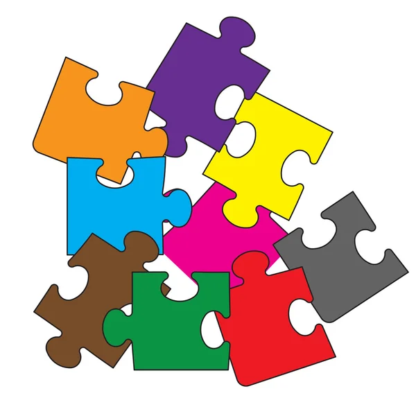 Colour puzzles.Vector illustration — Stock Vector