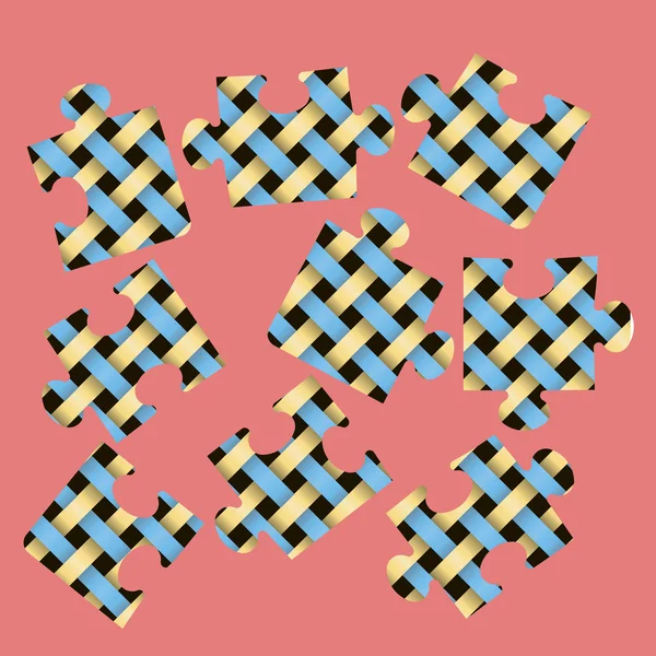 Puzzle aus abstrakten Bändern — Stockvektor