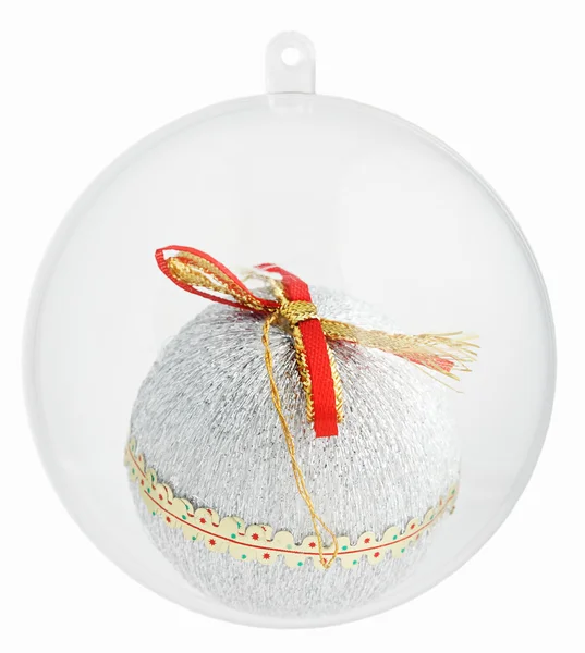 Jul dekorationer bollen på vit — Stockfoto