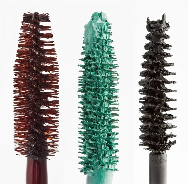 Color mascara Brushes isolated on white — Stock Photo, Image