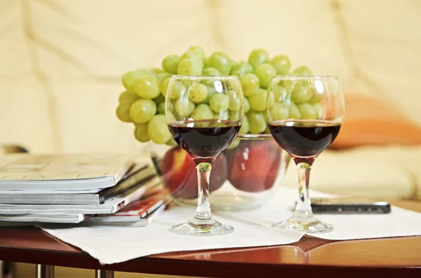 Composition with two wineglasses — Stock Photo, Image