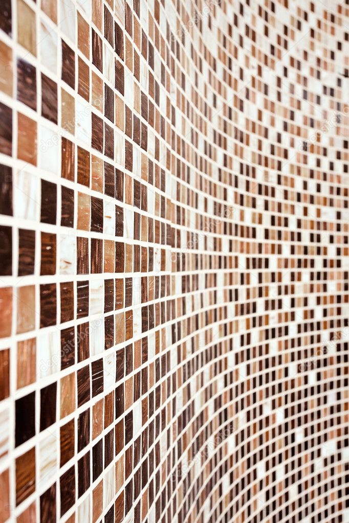 Wall with brown mosaic pattern