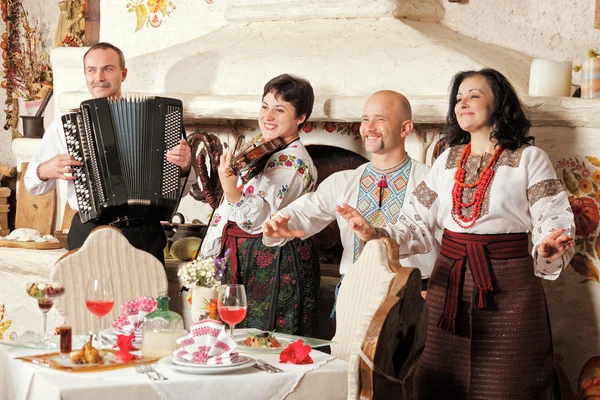 Ukrainian ethnic music band concert — Stock Photo, Image
