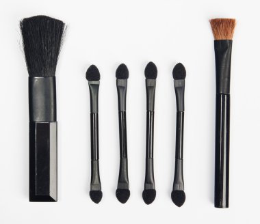 Makeup brushes set clipart