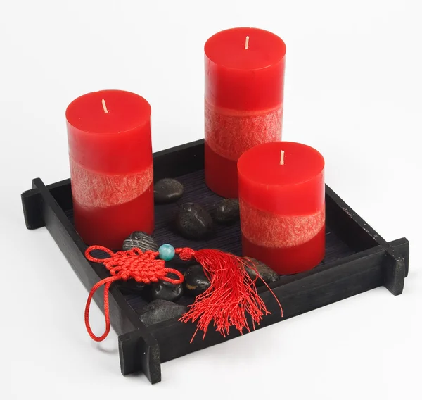 Conjunto chino Fengshui (talismán, cand rojo — Foto de Stock