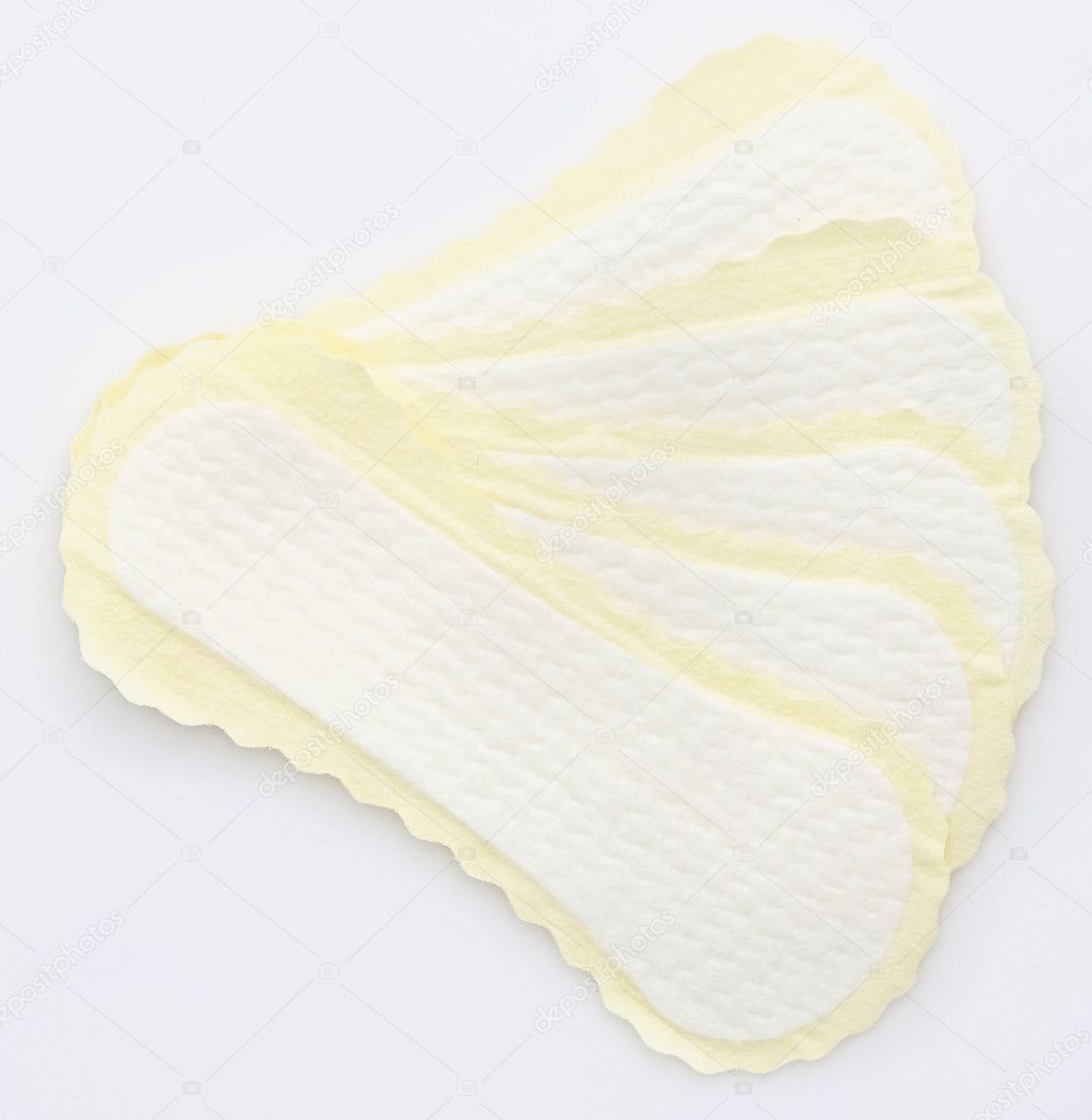 Panty liners with yellowish wrap-around