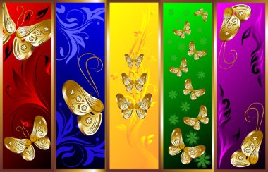 Decorative background with butterflies clipart