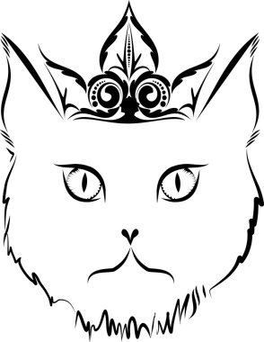 Cat tattoo. clipart