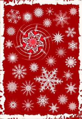 Collection of 30 snowflakes. clipart