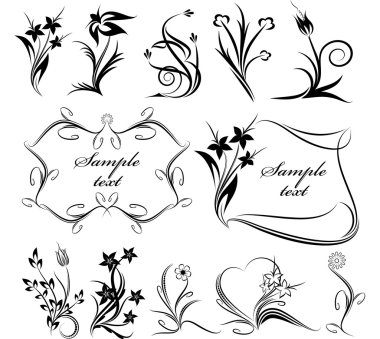 Rich collection of decor elements. clipart