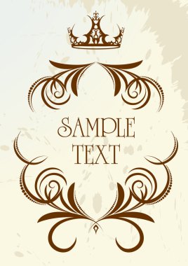 Vintage frame with crown. clipart