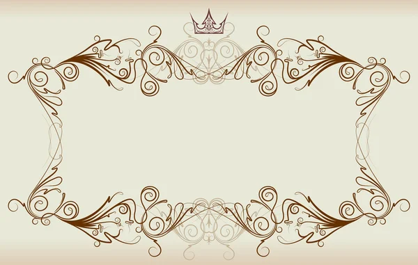 Vintage frame with crown. — Stock Vector