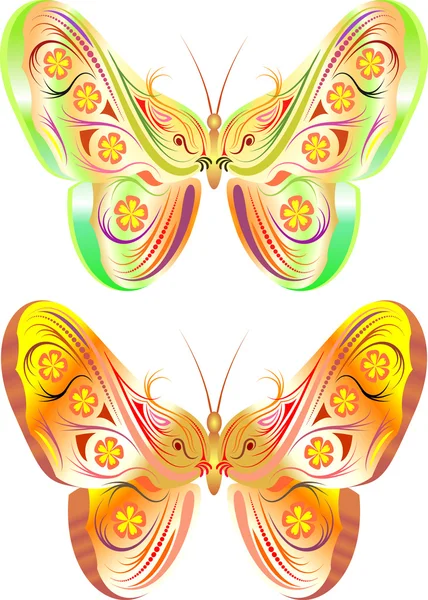 Mariposas decorativas — Vector de stock