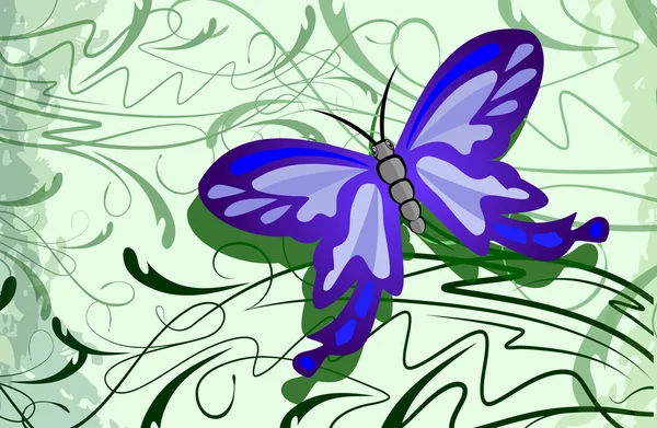 Blumen Hintergrund mit Schmetterling. — Stockvektor