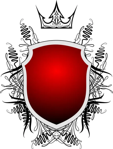 Scutcheon orné avec couronne — Image vectorielle
