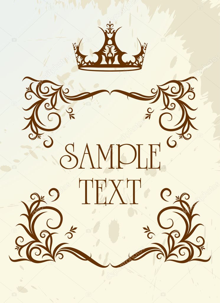 Vintage frame with crown. — Stock Vector © antonshpak #1075023