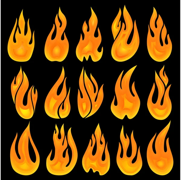 Collection of vector fires. — Stock Vector