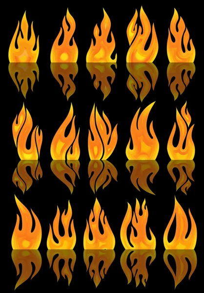 Συλλογή των πυρκαγιών διάνυσμα. — Διανυσματικό Αρχείο